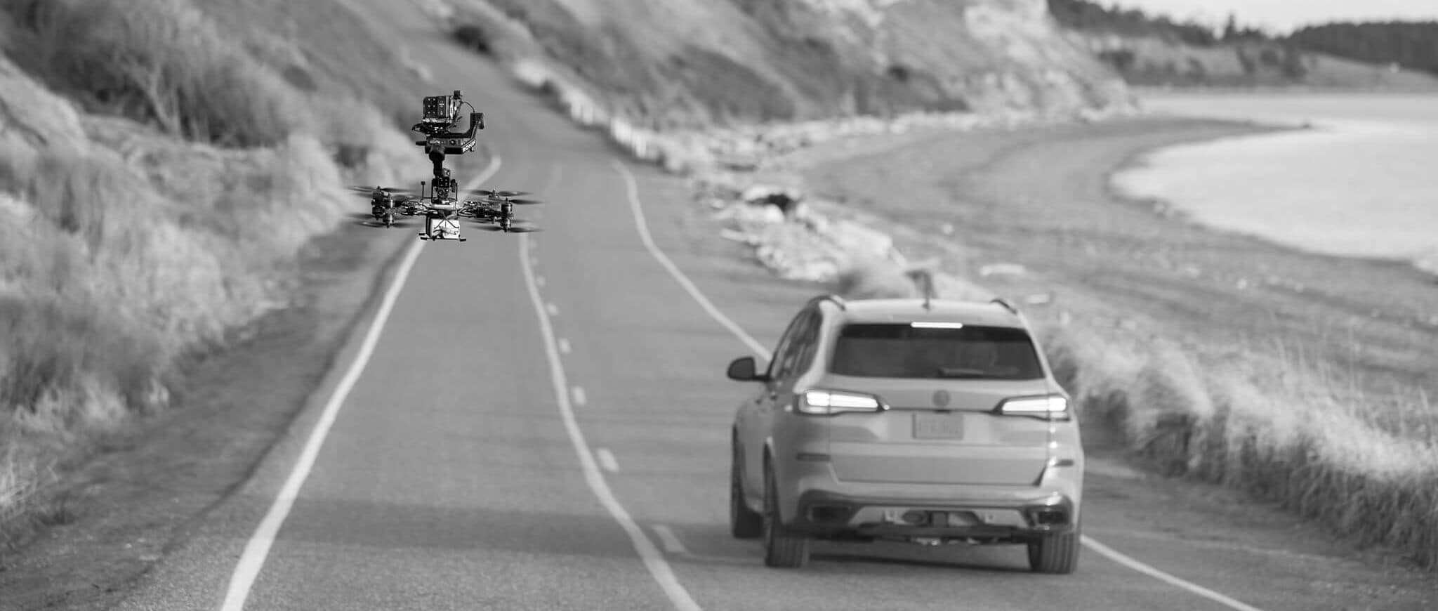 Motion State aerial drone shot — Dual FPV chase with BMW