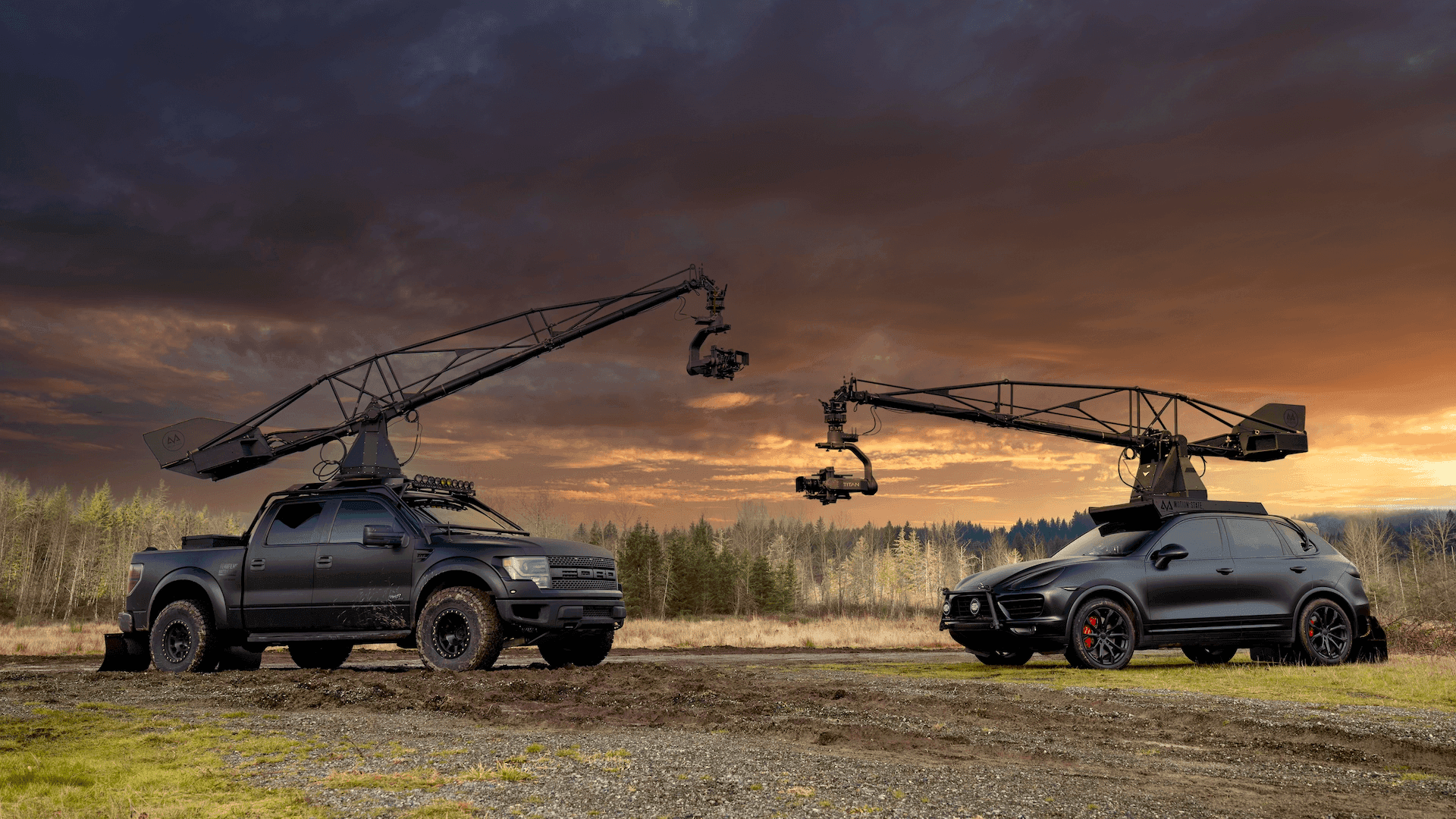 Porsche on Motion State Raptor camera car platform